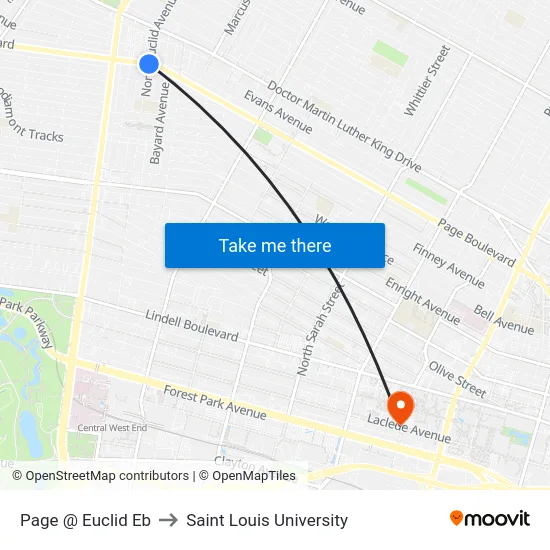 Page @ Euclid Eb to Saint Louis University map