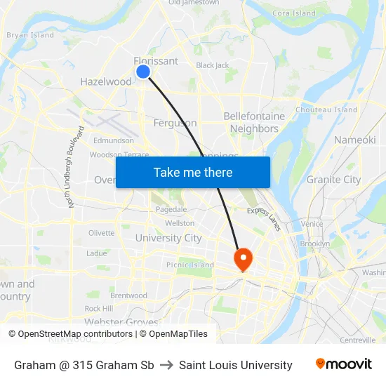 Graham @ 315 Graham Sb to Saint Louis University map