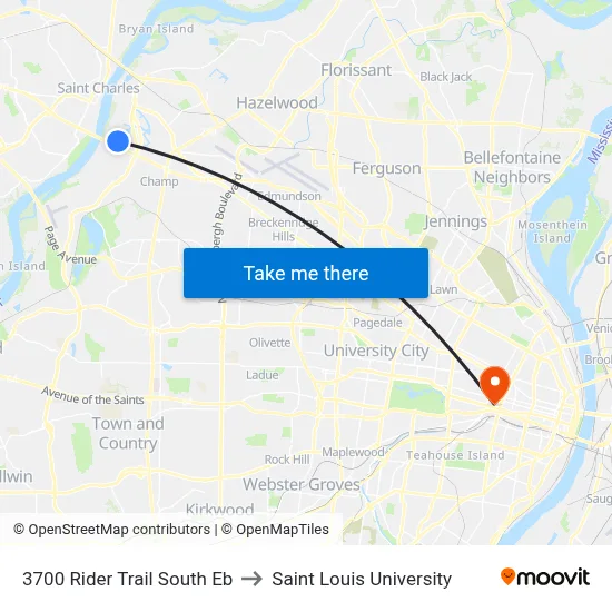 3700 Rider Trail South Eb to Saint Louis University map