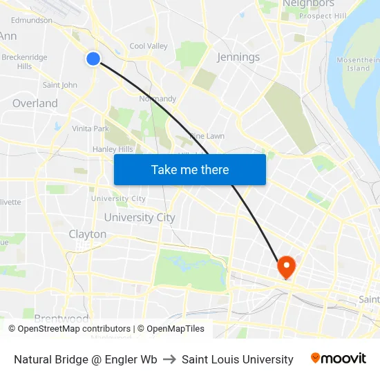 Natural Bridge @ Engler Wb to Saint Louis University map