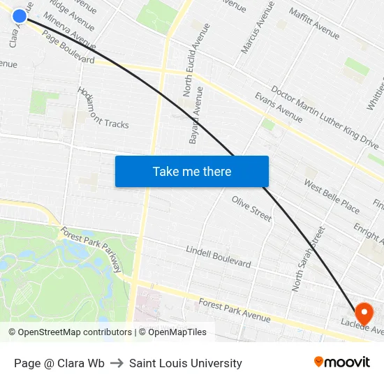 Page @ Clara Wb to Saint Louis University map