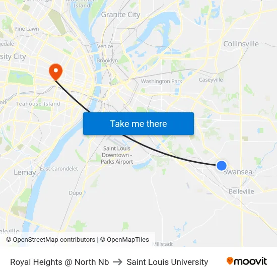 Royal Heights @ North Nb to Saint Louis University map