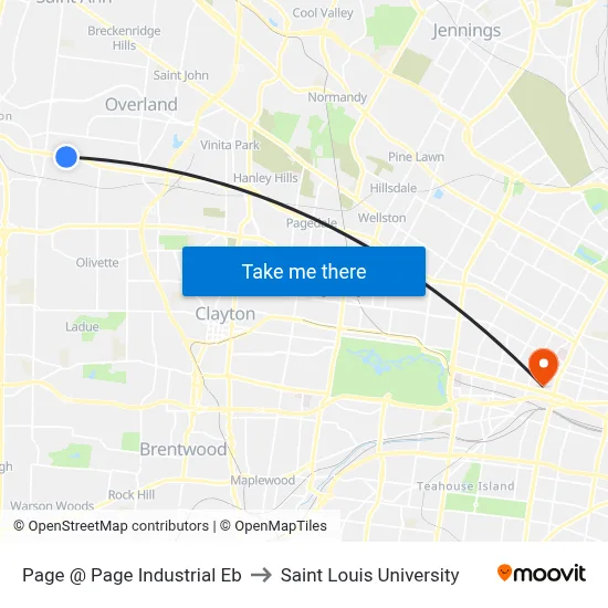 Page @ Page Industrial Eb to Saint Louis University map