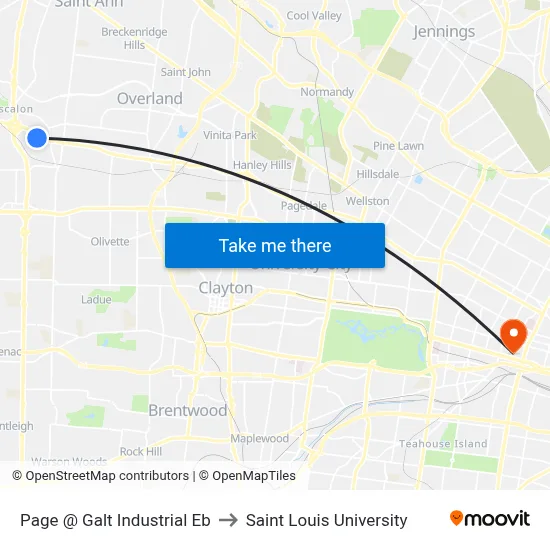 Page @ Galt Industrial Eb to Saint Louis University map
