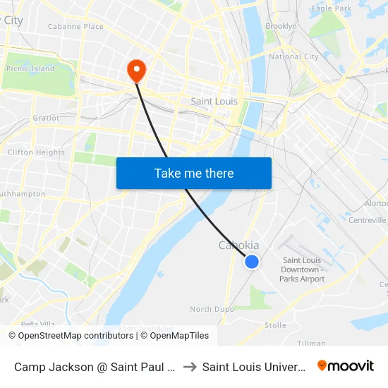 Camp Jackson @ Saint Paul Wb to Saint Louis University map