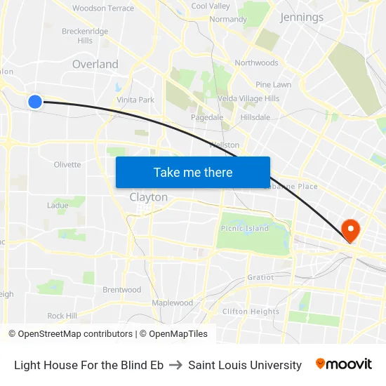 Light House For the Blind Eb to Saint Louis University map
