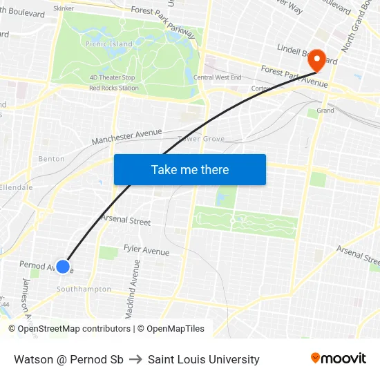 Watson @ Pernod Sb to Saint Louis University map