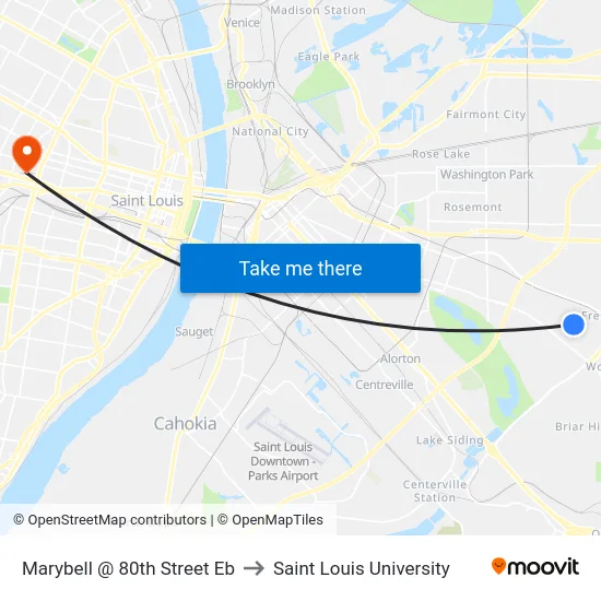 Marybell @ 80th Street Eb to Saint Louis University map
