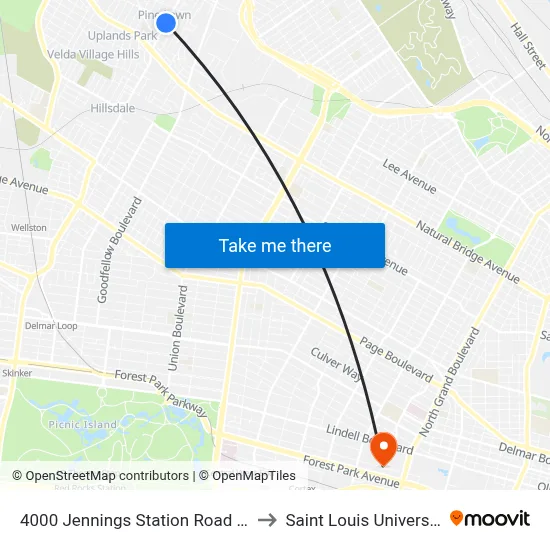4000 Jennings Station Road Nb to Saint Louis University map
