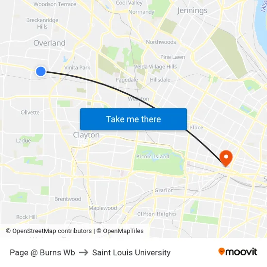Page @ Burns Wb to Saint Louis University map