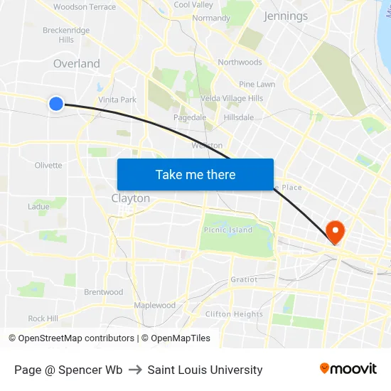 Page @ Spencer Wb to Saint Louis University map