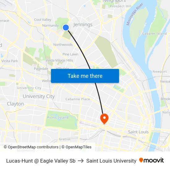 Lucas-Hunt @ Eagle Valley Sb to Saint Louis University map