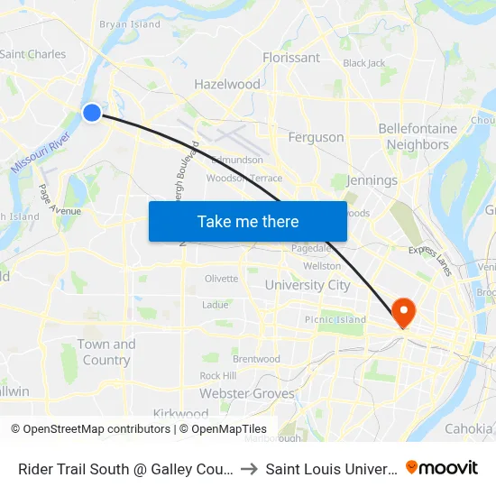 Rider Trail South @ Galley Court Eb to Saint Louis University map
