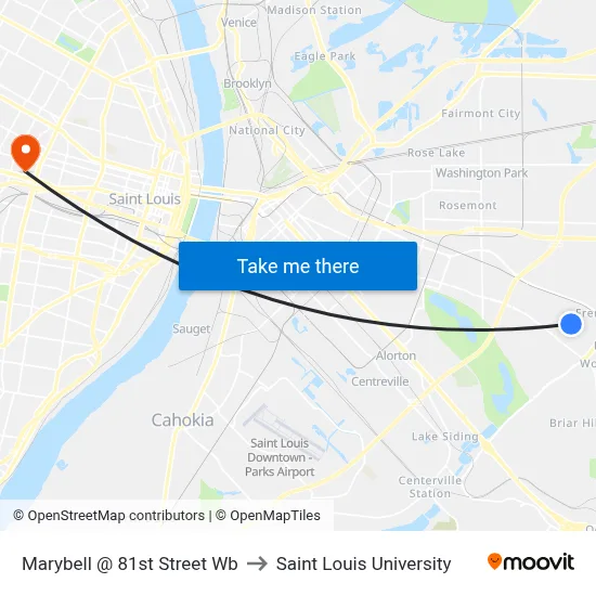 Marybell @ 81st Street Wb to Saint Louis University map