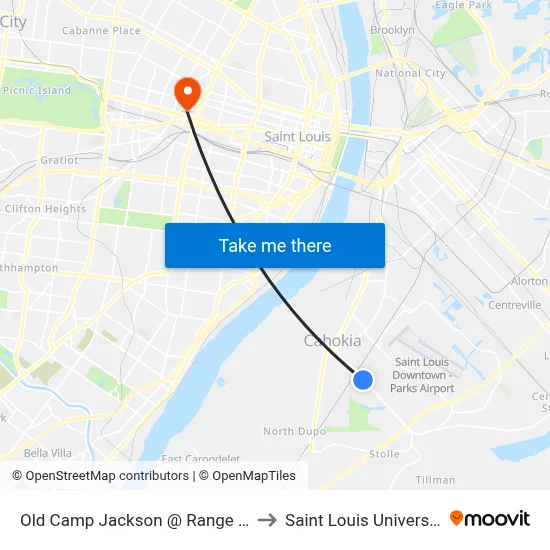 Old Camp Jackson @ Range Eb to Saint Louis University map