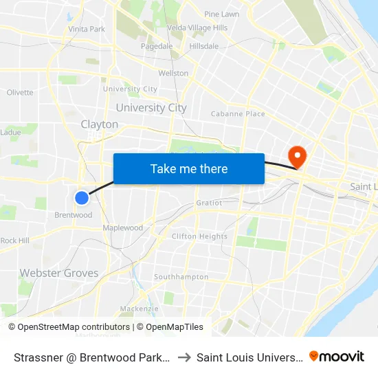 Strassner @ Brentwood Park Eb to Saint Louis University map