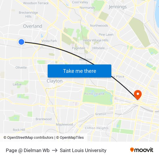Page @ Dielman Wb to Saint Louis University map