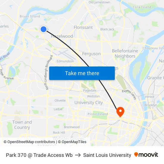 Park 370 @ Trade Access Wb to Saint Louis University map