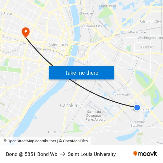 Bond @ 5851 Bond Wb to Saint Louis University map