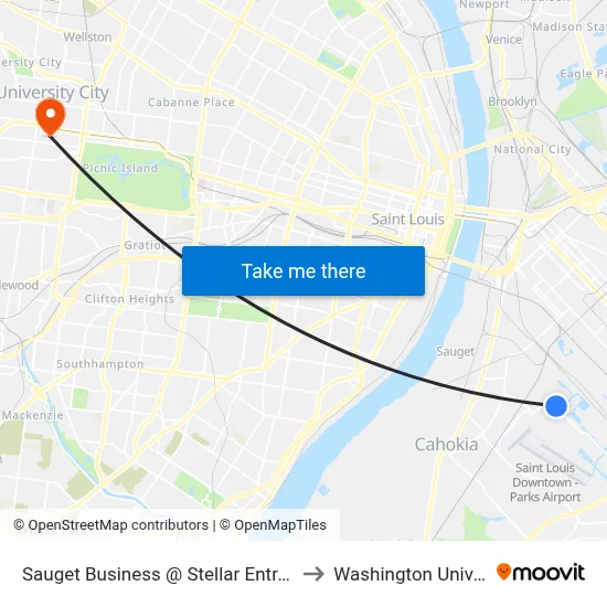 Sauget Business @ Stellar Entrance Wb to Washington University map