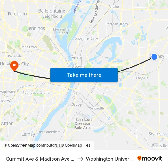 Summit Ave & Madison Ave SW to Washington University map