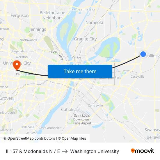 Il 157 & Mcdonalds N / E to Washington University map