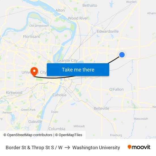 Border St & Throp St S / W to Washington University map