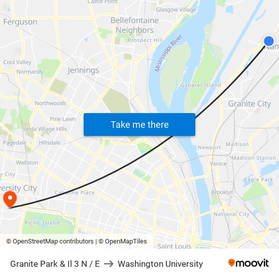 Granite Park & Il 3 N / E to Washington University map