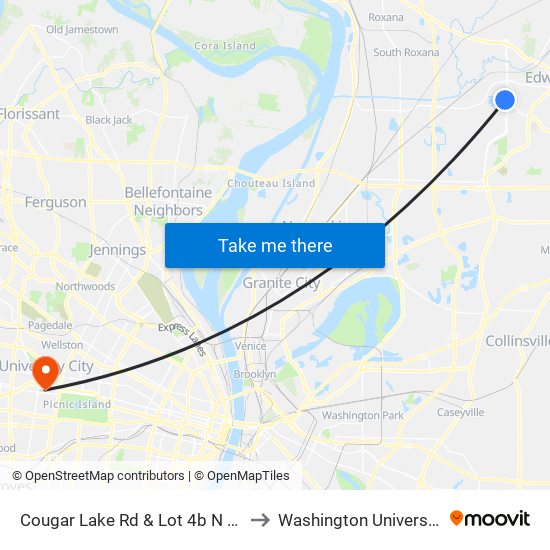 Cougar Lake Rd & Lot 4b N / E to Washington University map