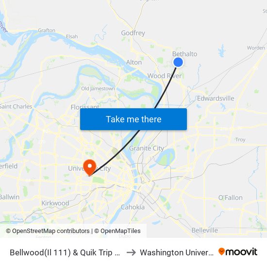 Bellwood(Il 111) & Quik Trip N / E to Washington University map