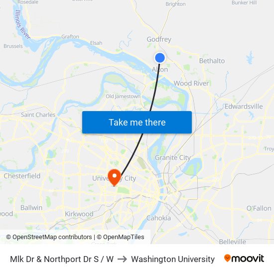 Mlk Dr & Northport Dr S / W to Washington University map