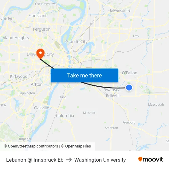 Lebanon @ Innsbruck Eb to Washington University map