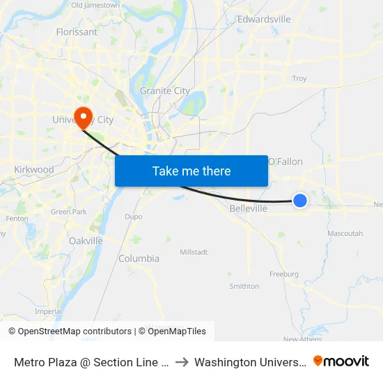 Metro Plaza @ Section Line Eb to Washington University map