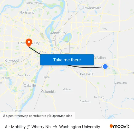 Air Mobility @ Wherry Nb to Washington University map