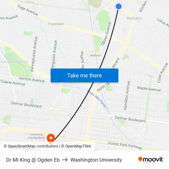 Dr Ml King @ Ogden Eb to Washington University map