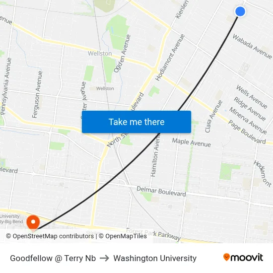 Goodfellow @ Terry Nb to Washington University map