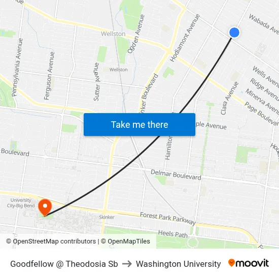 Goodfellow @ Theodosia Sb to Washington University map