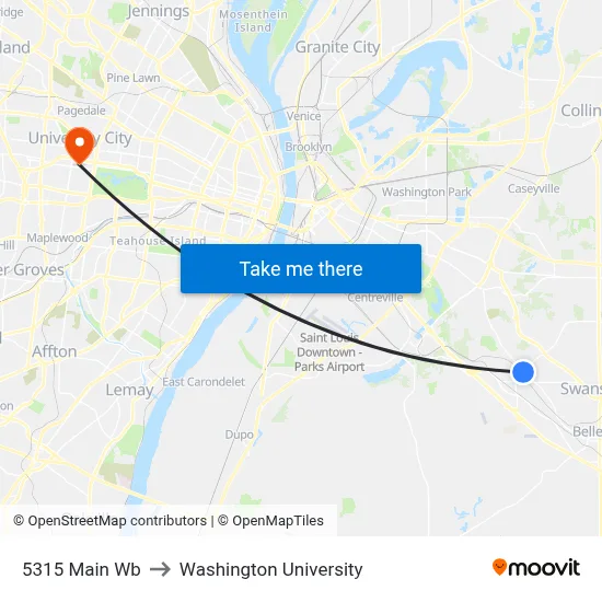 5315 Main Wb to Washington University map