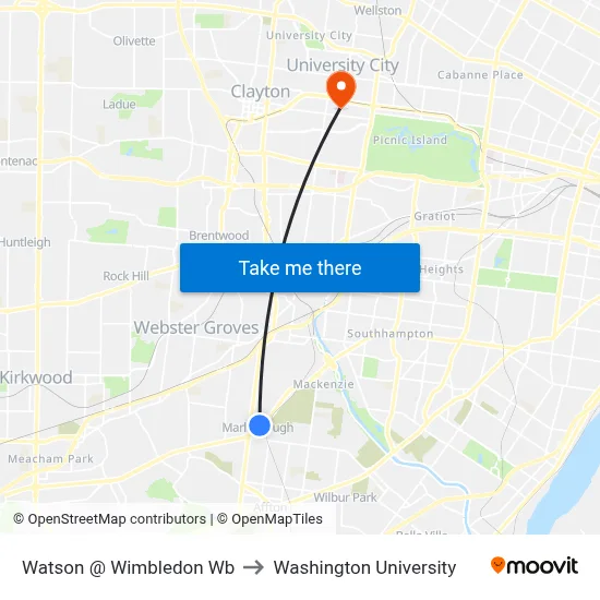 Watson @ Wimbledon Wb to Washington University map