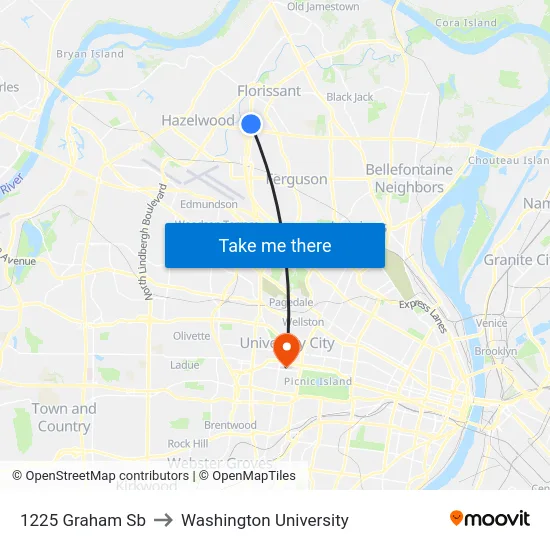 1225 Graham Sb to Washington University map