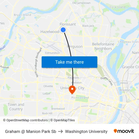 Graham @ Manion Park Sb to Washington University map