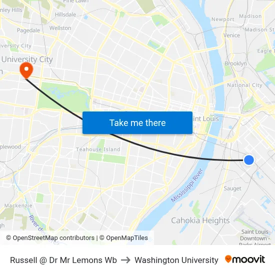 Russell @ Dr Mr Lemons Wb to Washington University map