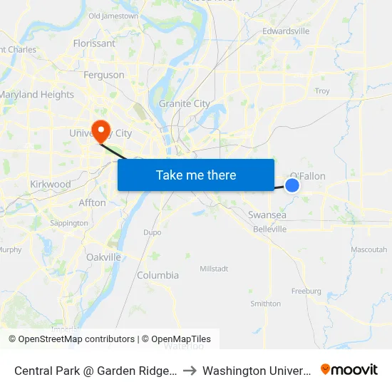 Central Park @ Garden Ridge Nb to Washington University map