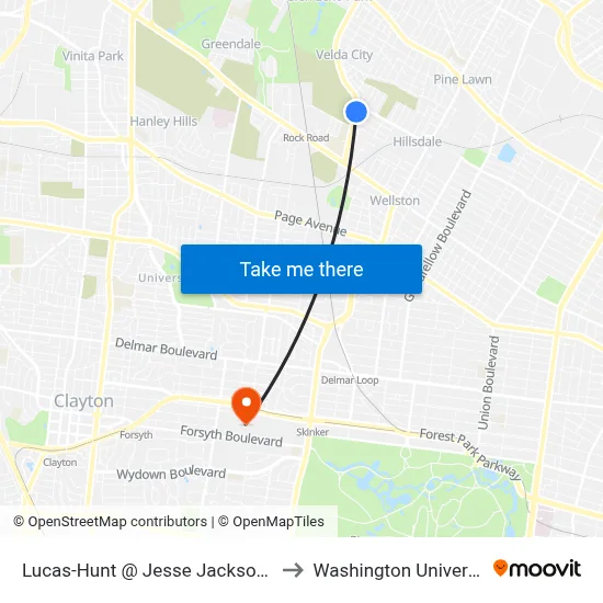 Lucas-Hunt @ Jesse Jackson Sb to Washington University map