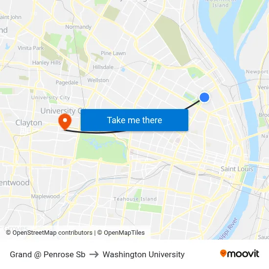 Grand @ Penrose Sb to Washington University map