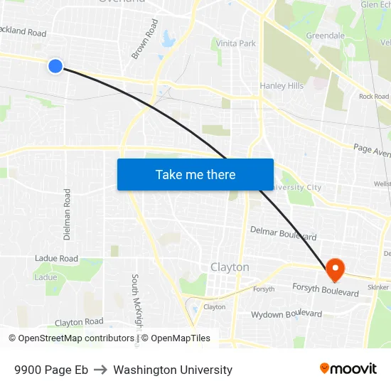 9900 Page Eb to Washington University map