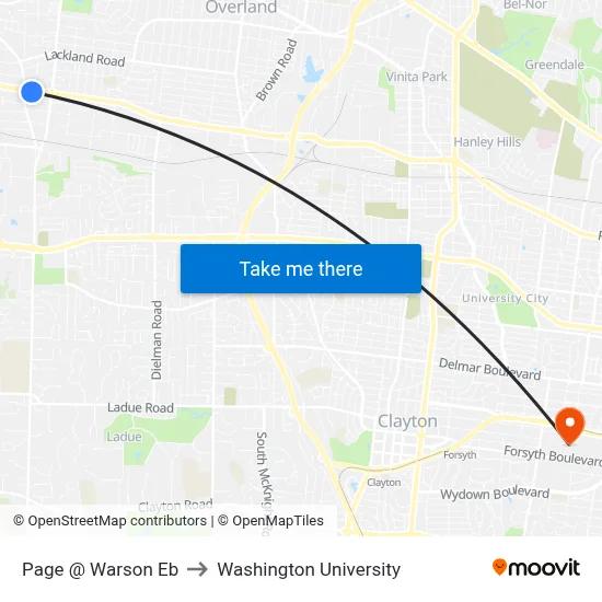 Page @ Warson Eb to Washington University map