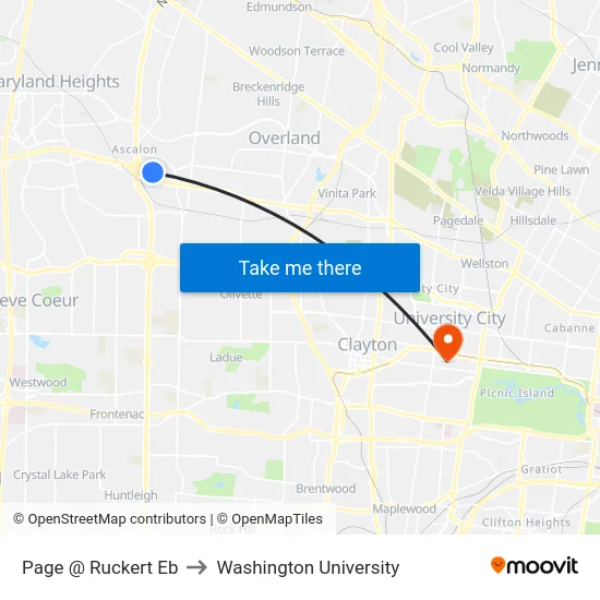Page @ Ruckert Eb to Washington University map