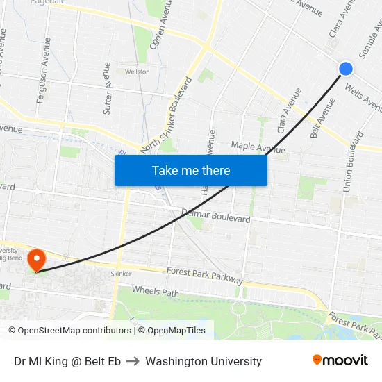 Dr Ml King @ Belt Eb to Washington University map