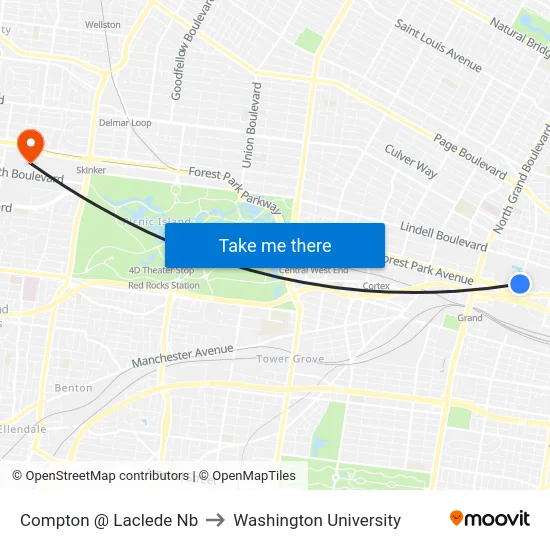 Compton @ Laclede Nb to Washington University map